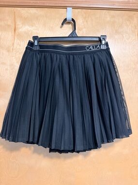 Calia Black Pleated Tulle Mini Skort - small - NWOT